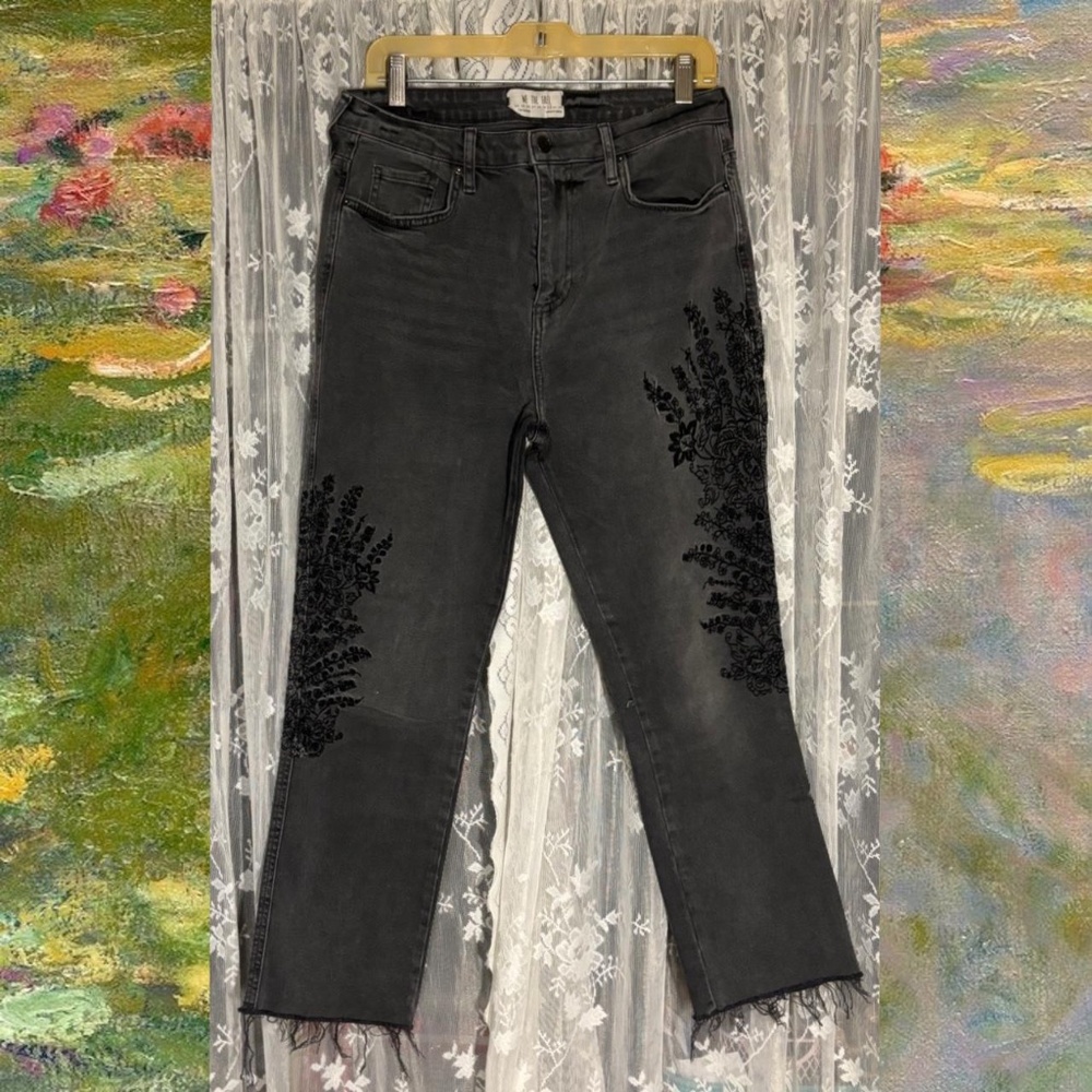 Floral Embroidery Free People Jeans